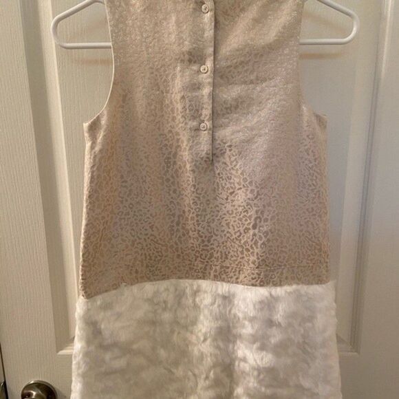Janie and Jack x Rachel Zoe Cheetah Faux Fur Metallic Dress Girls Size 10 NWT - Picture 7 of 9